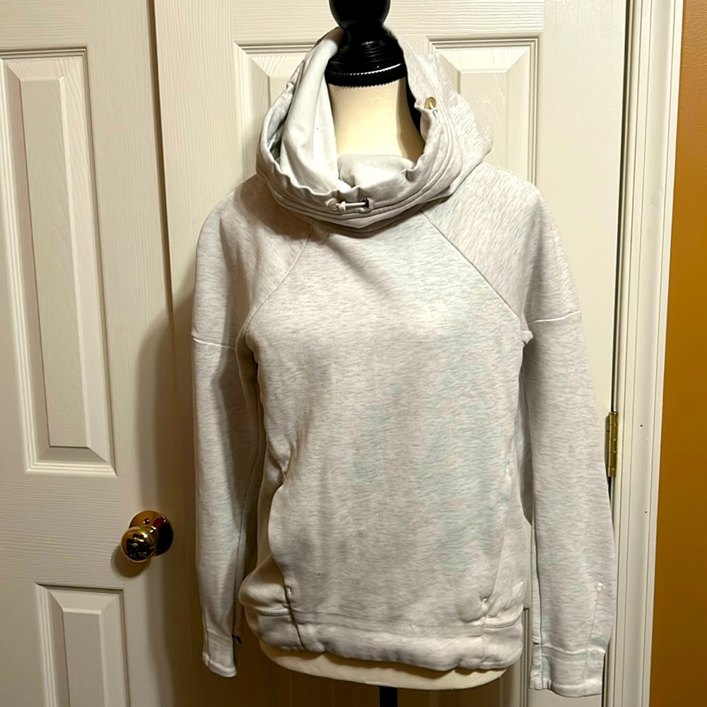 Nike Women’s Hoodie w/ Large Hood White/Very light grey color Size XS Like new - Picture 1 of 13